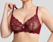 Sassy Red Floral Lace Underwire Bra