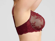 Sassy Red Floral Lace Underwire Bra