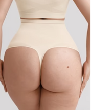 High Waist Black Thong Back Tummy Control Shapewear Panties