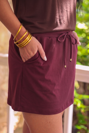 Solid Burgundy Skort