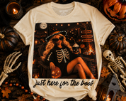 Just Here For The Boos Cream Graphic Tee 2095