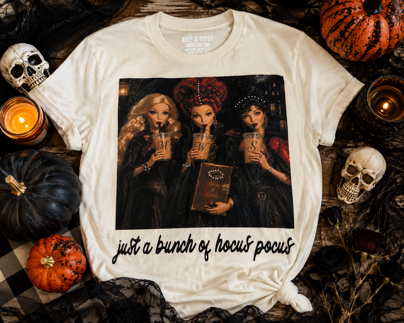 Just A Bunch Of Hocus Pocus Cream Graphic Tee 2093
