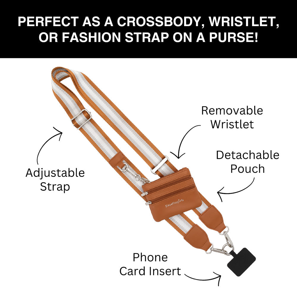 Clip & Go Strap with Pouch - Stripe Collection