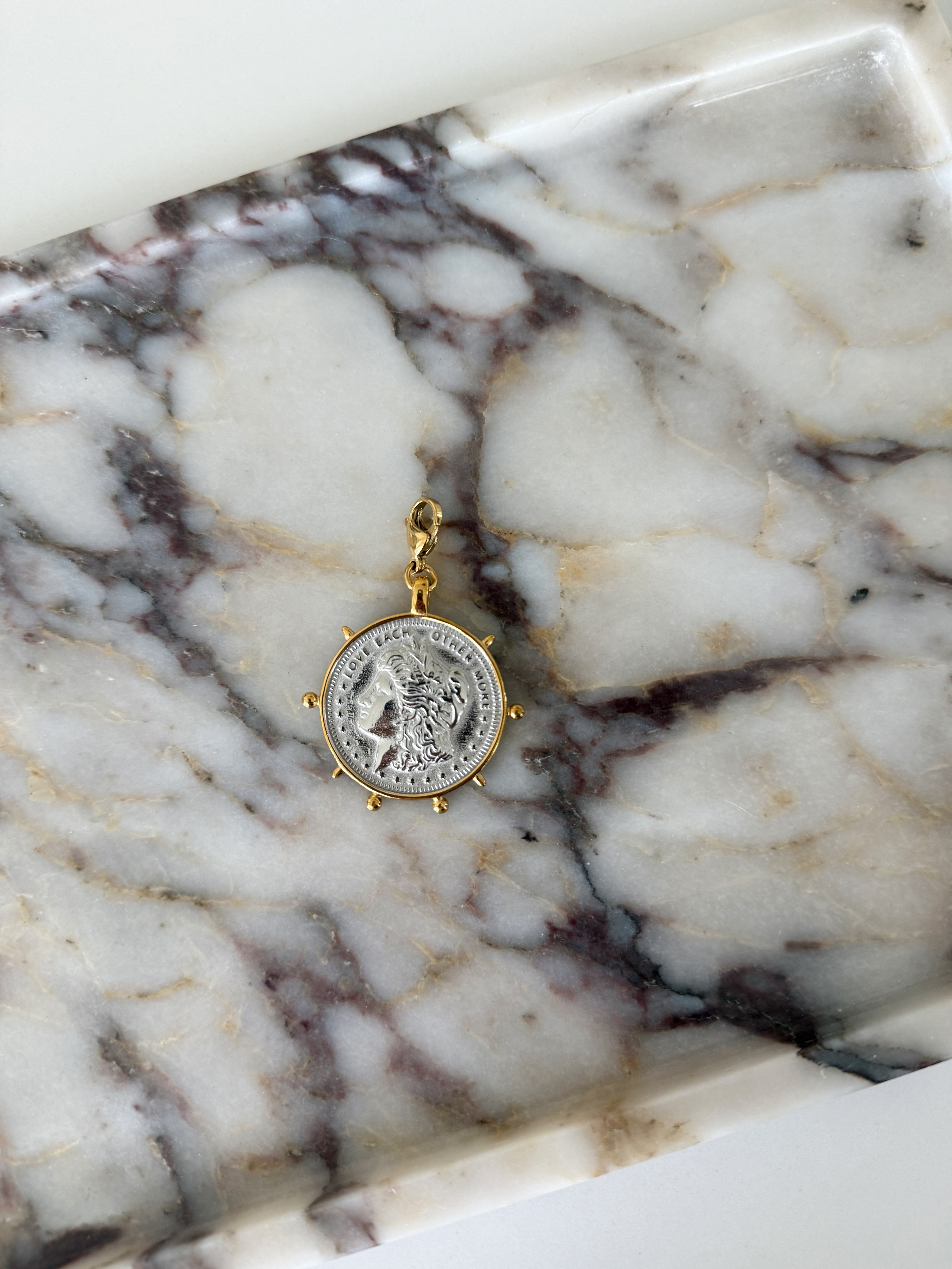 TWO TONED COIN PENDANT