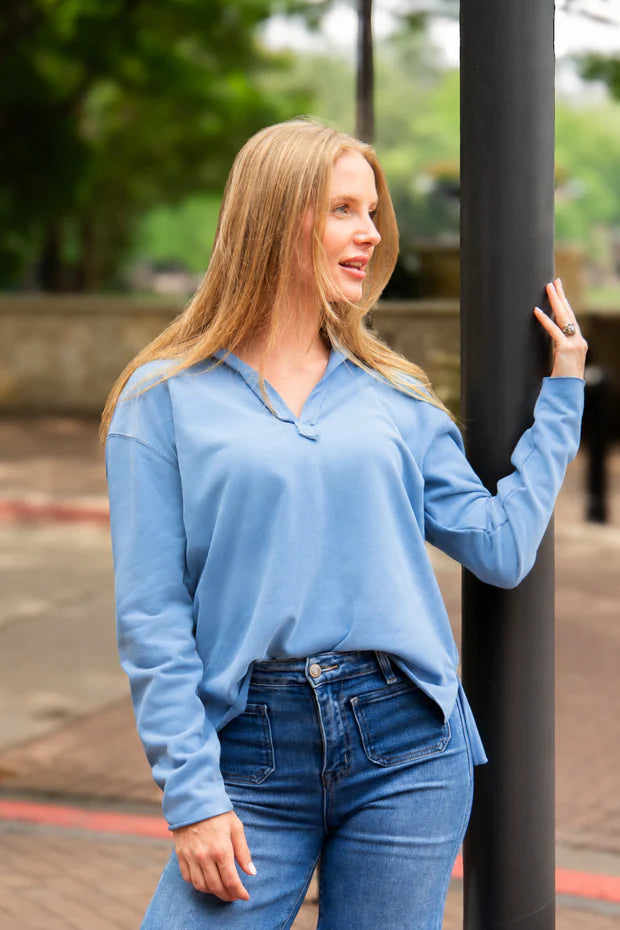 Ultra Soft Light Blue Vneck Pullover