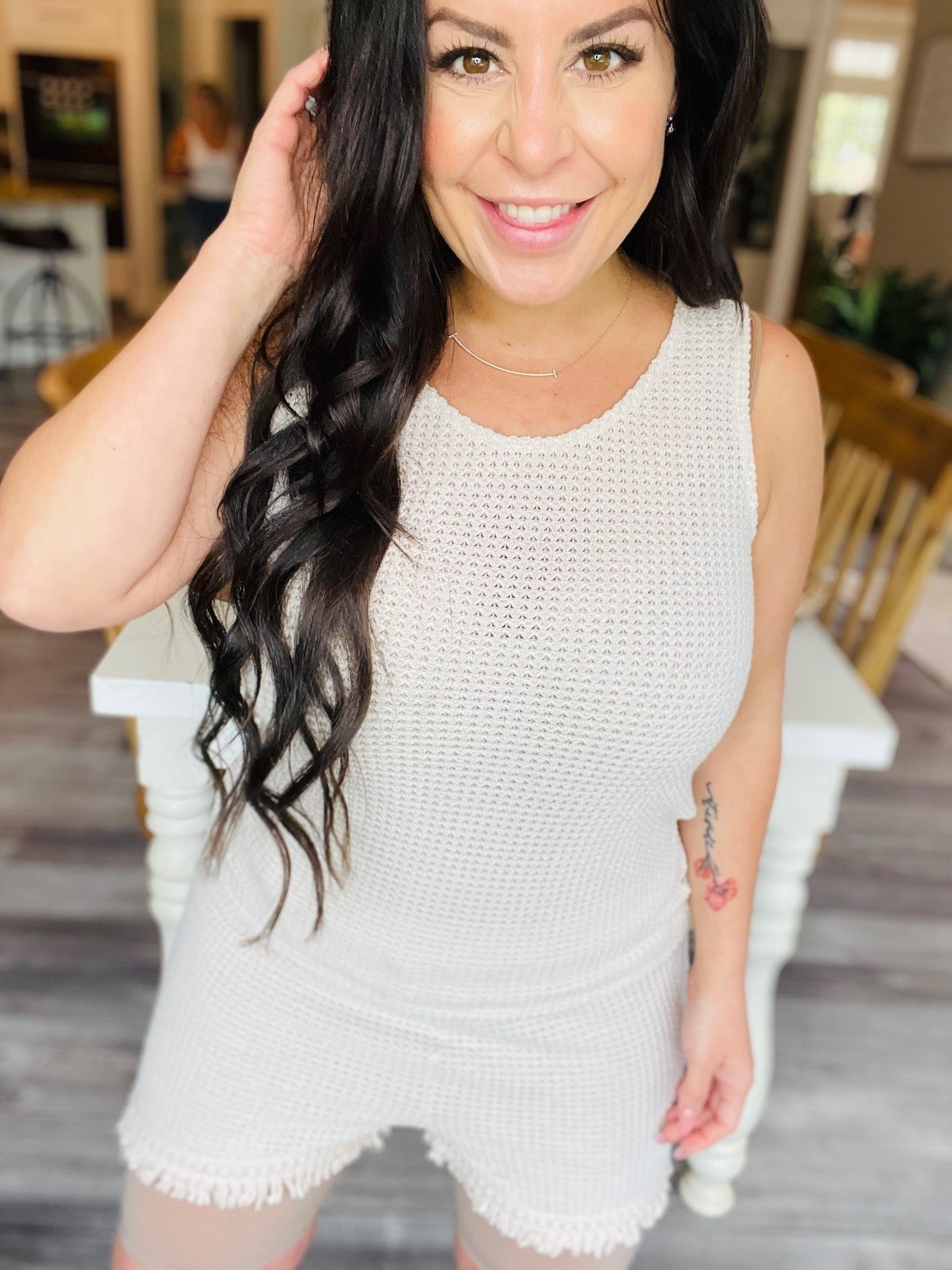 Two Piece Soft Set Taupe Top and Shorts