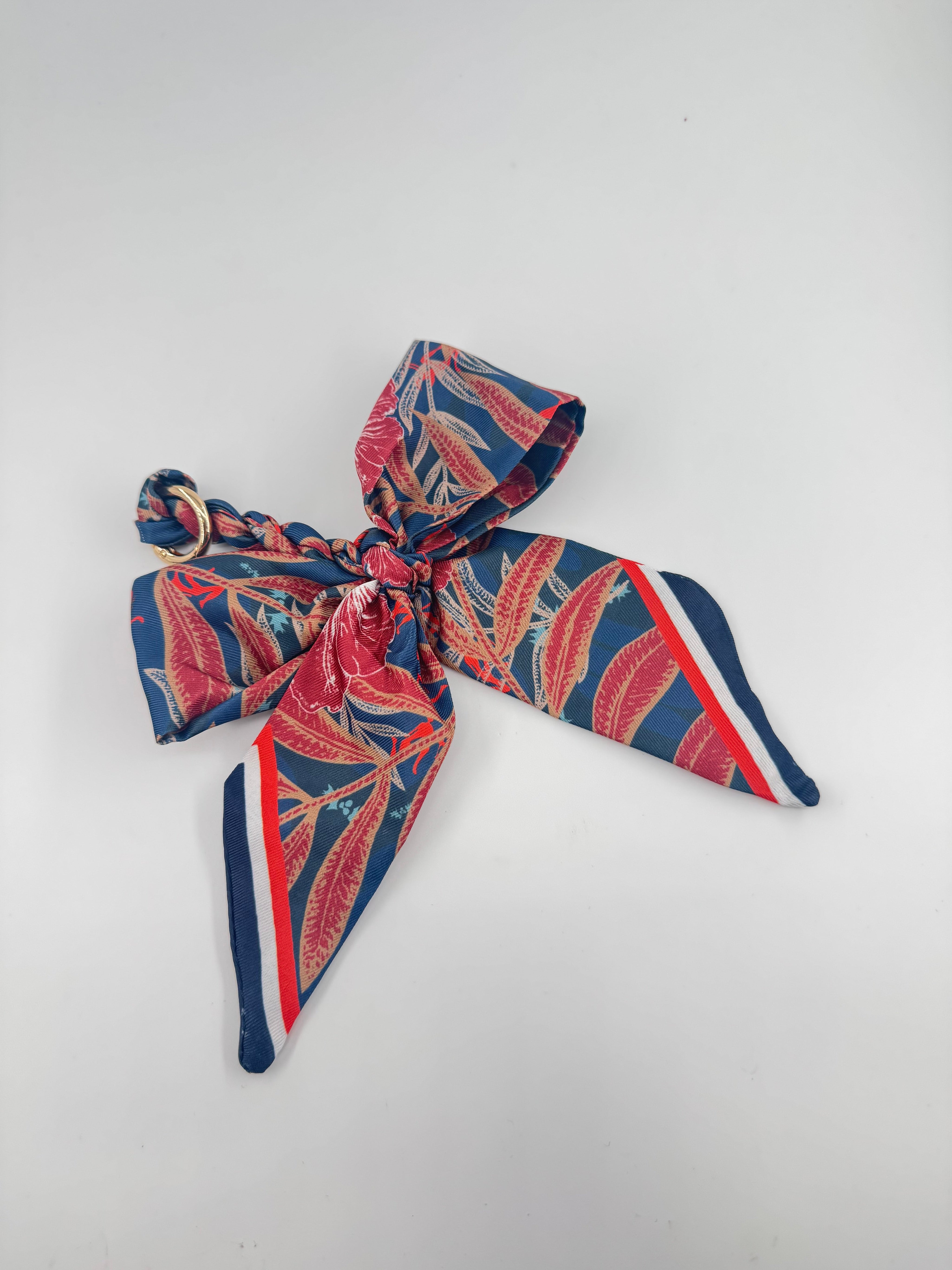 Navy And Floral Bow Charm