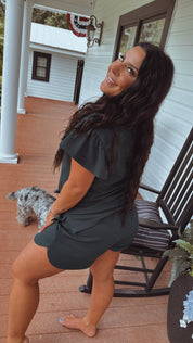 Forest Green Textured Shorts