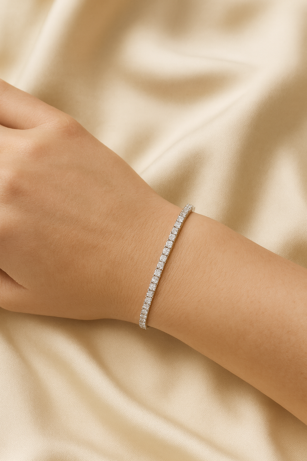 Bella Neane White Gold Tennis Bracelet  2MM