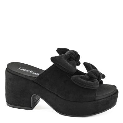 Black Faux Suede Put A Bow On It Corkys