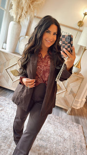 Chic Chocolate Brown Blazer