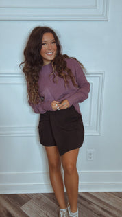 Sassy Black Linen Skort