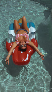 DTW Exclusive Red and White Stripe Bikini Top