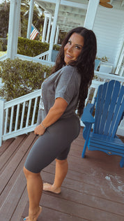 Charcoal Ultra Soft Biker Shorts