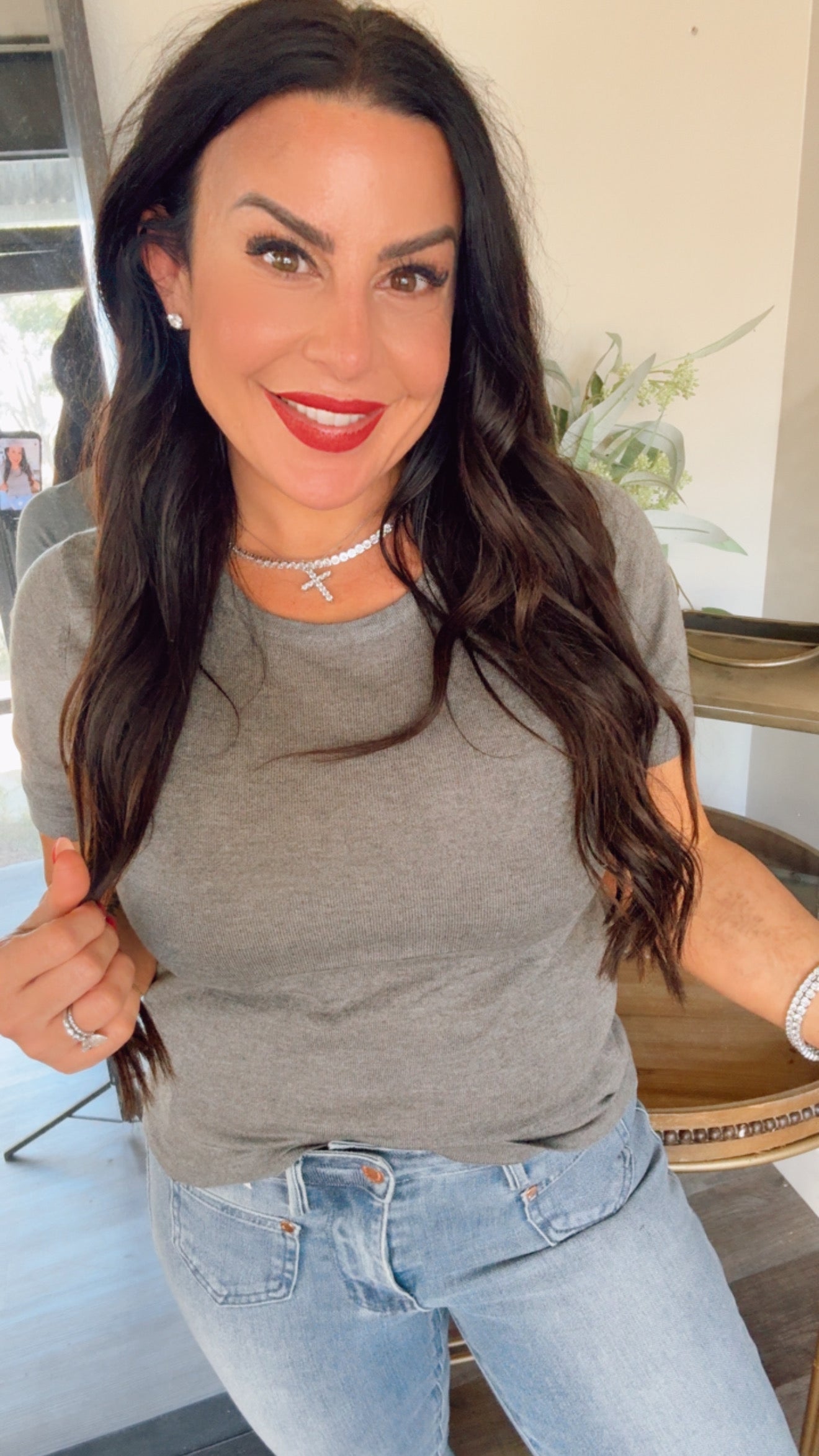 Ultra Soft Charcoal Wool Top