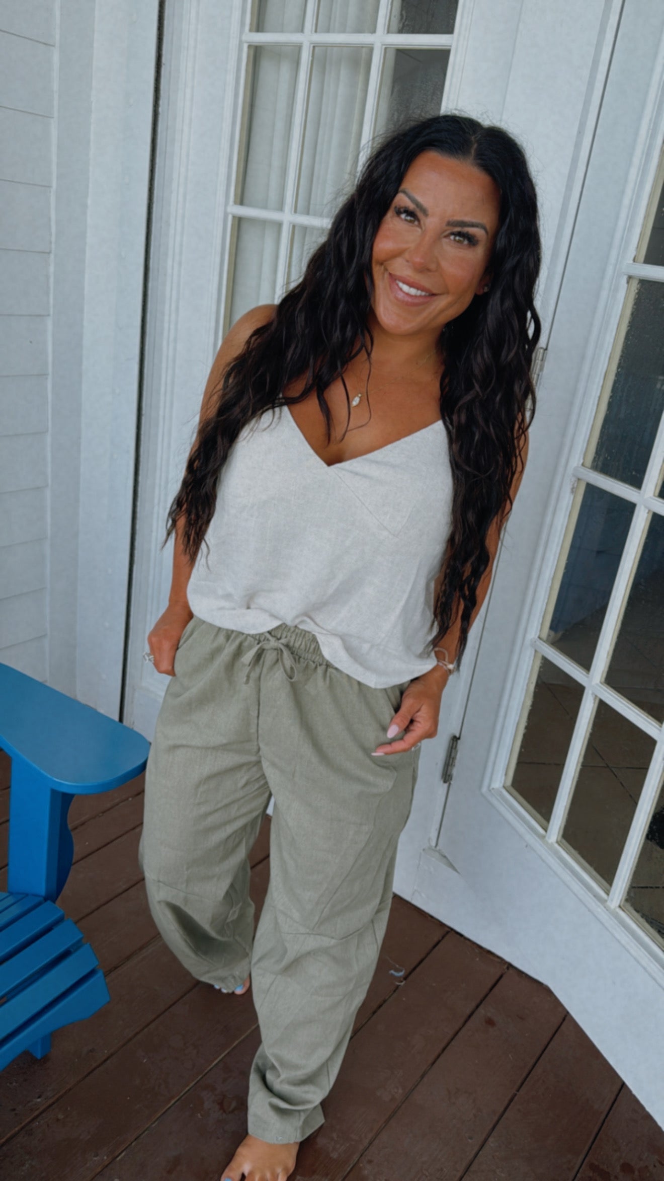 Ultra Soft Taupe Linen Tank