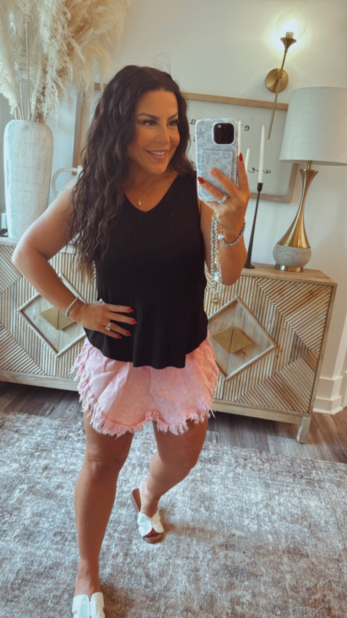 Lightweight Black Flowy Tank