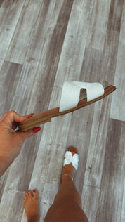 White and Dark Brown MIA Sandals