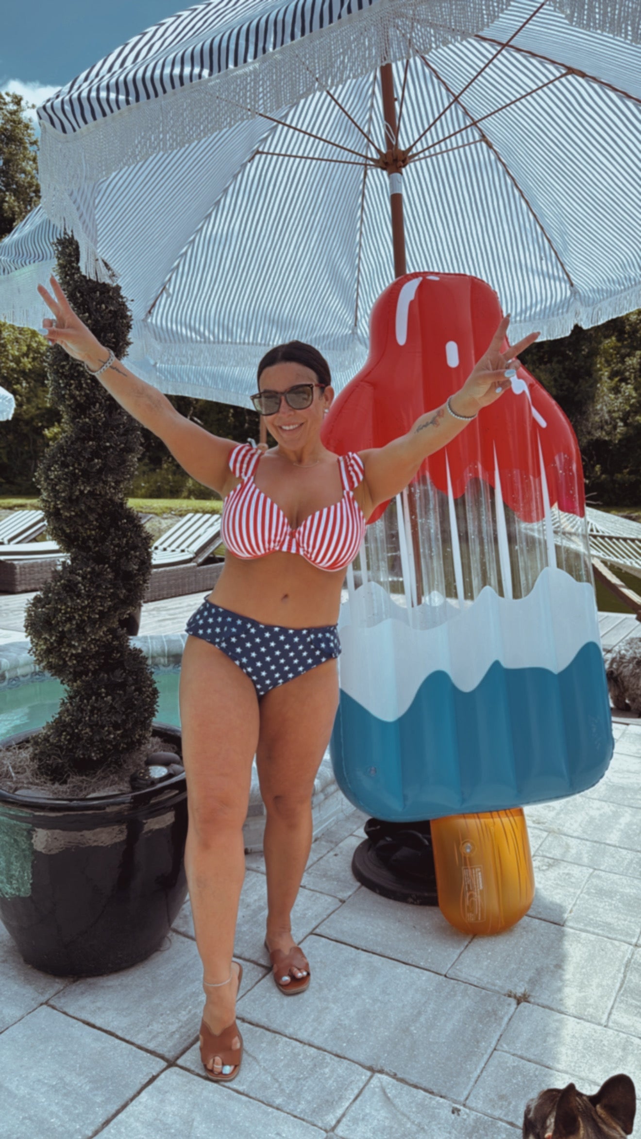 DTW Exclusive Navy and White Star Bathing Suit Bottom