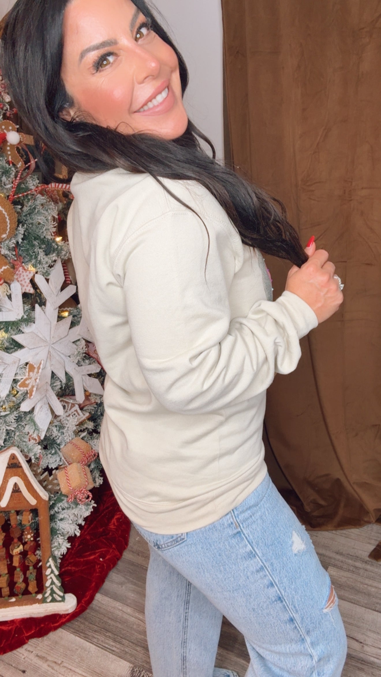 Cream Skull Crystalized Crewneck