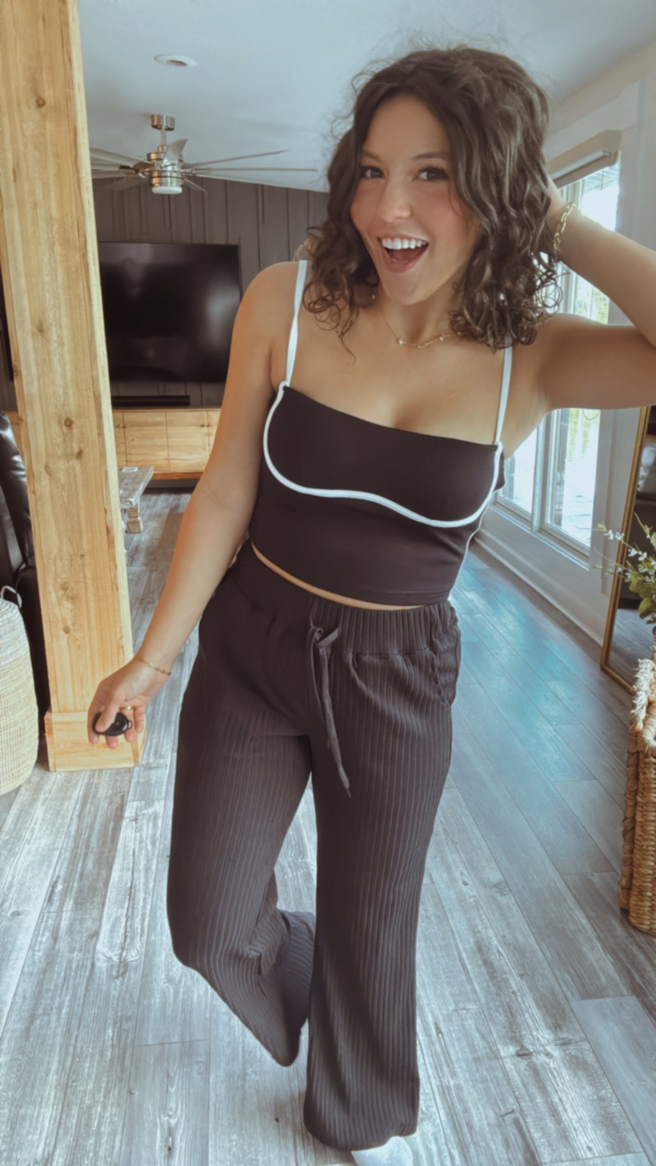 Sassy Black and White Trim Tank