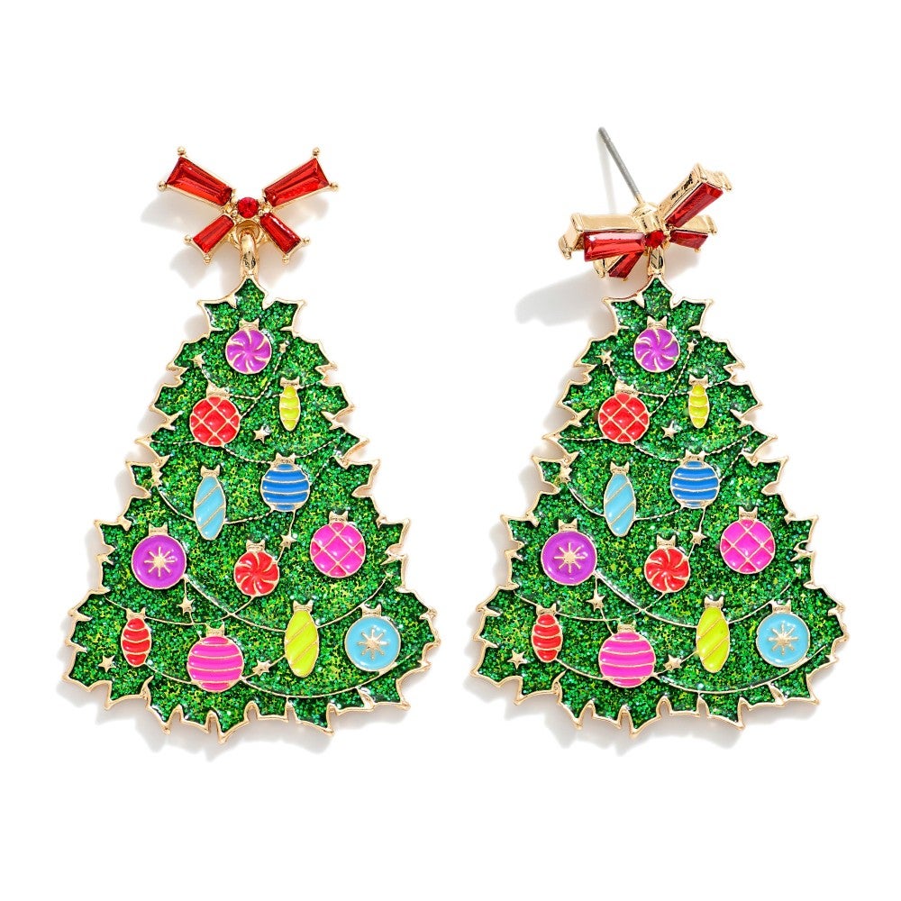 Large Diva Christmas Tree Earrings