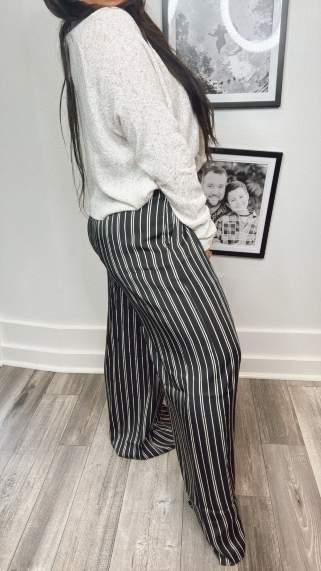 Black and White Stripe Pants