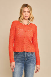 Cozy Co Coral Knit Textured Cropped Cardi