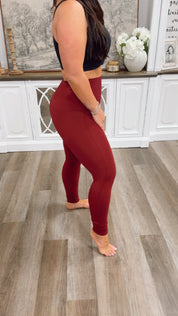 Heaven Soft Ultra Stretch Burgundy Leggings