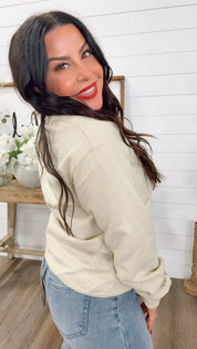 Soft Grateful Thankful Blessed Bow Graphic Crewneck