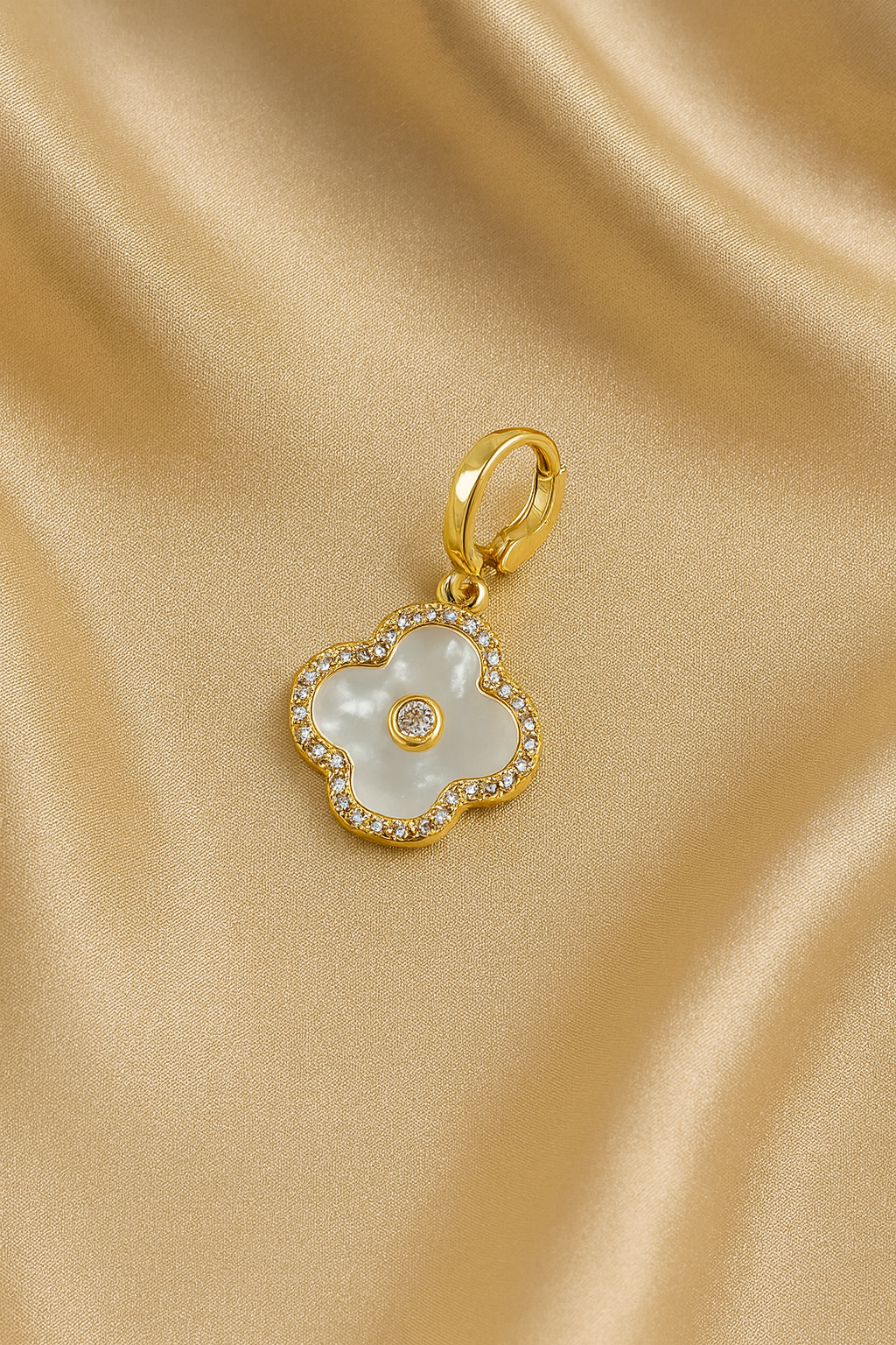 Bella Neane Exclusive Gold And Pearl Studded Flower Charm