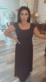 Soft Chic Long Side Slit Cozy Co  Dress