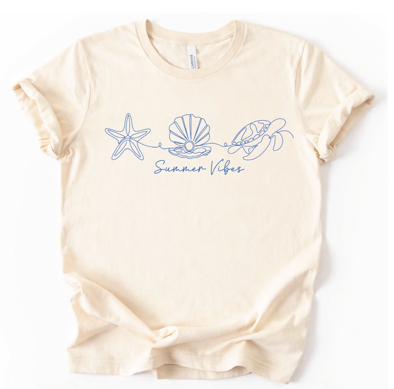 Summer Vibes Natural graphic tee