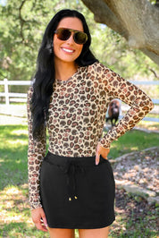 Alyssa Mesh Top- Game Day Leopard