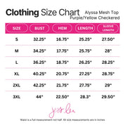 Alyssa Mesh Top- Purple/Yellow Checkered