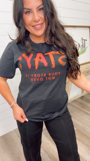 Black Stay Graphic Top