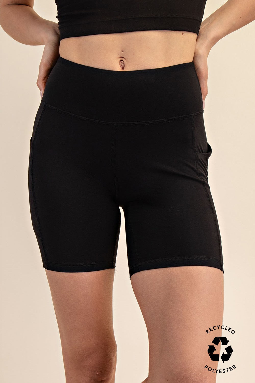 Black 6 Inch Biker Shorts With Side Pockets Rae Mode 30a