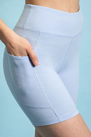 Pastel Blue 6 Inch Biker Shorts With Side Pockets Rae Mode 30a