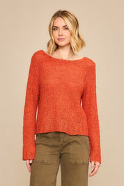 Cozy Co  Rust Boatnekc Light Sweater