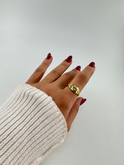 Gold Small Silver Stud Ring