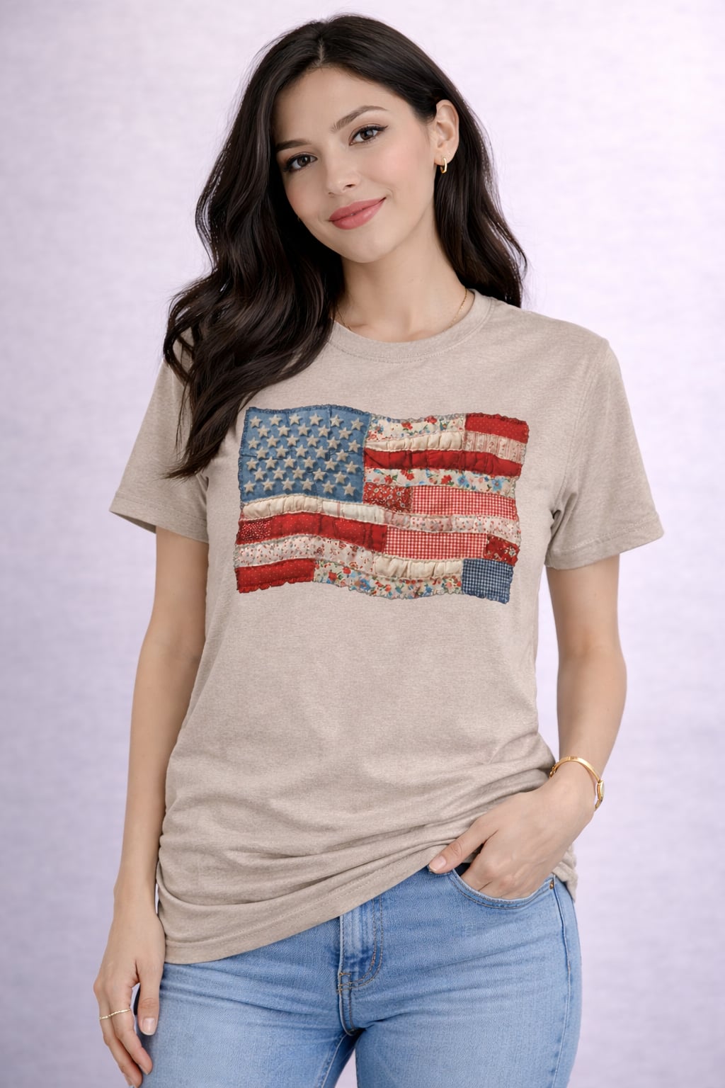Patchwork flag Graphic Tee