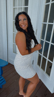 Ivory Floral Embossed Dress - DEAL OF THE DAY