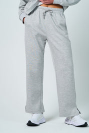 The Greii Ultra Soft Heather Grey Knit straight leg jogger