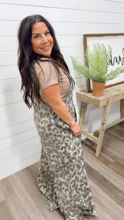 Snow Leopard Denim Overalls