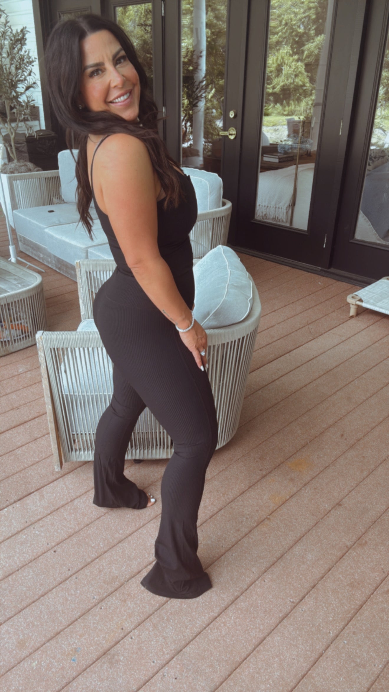 Sassy Black Button Up Ribbed Tank