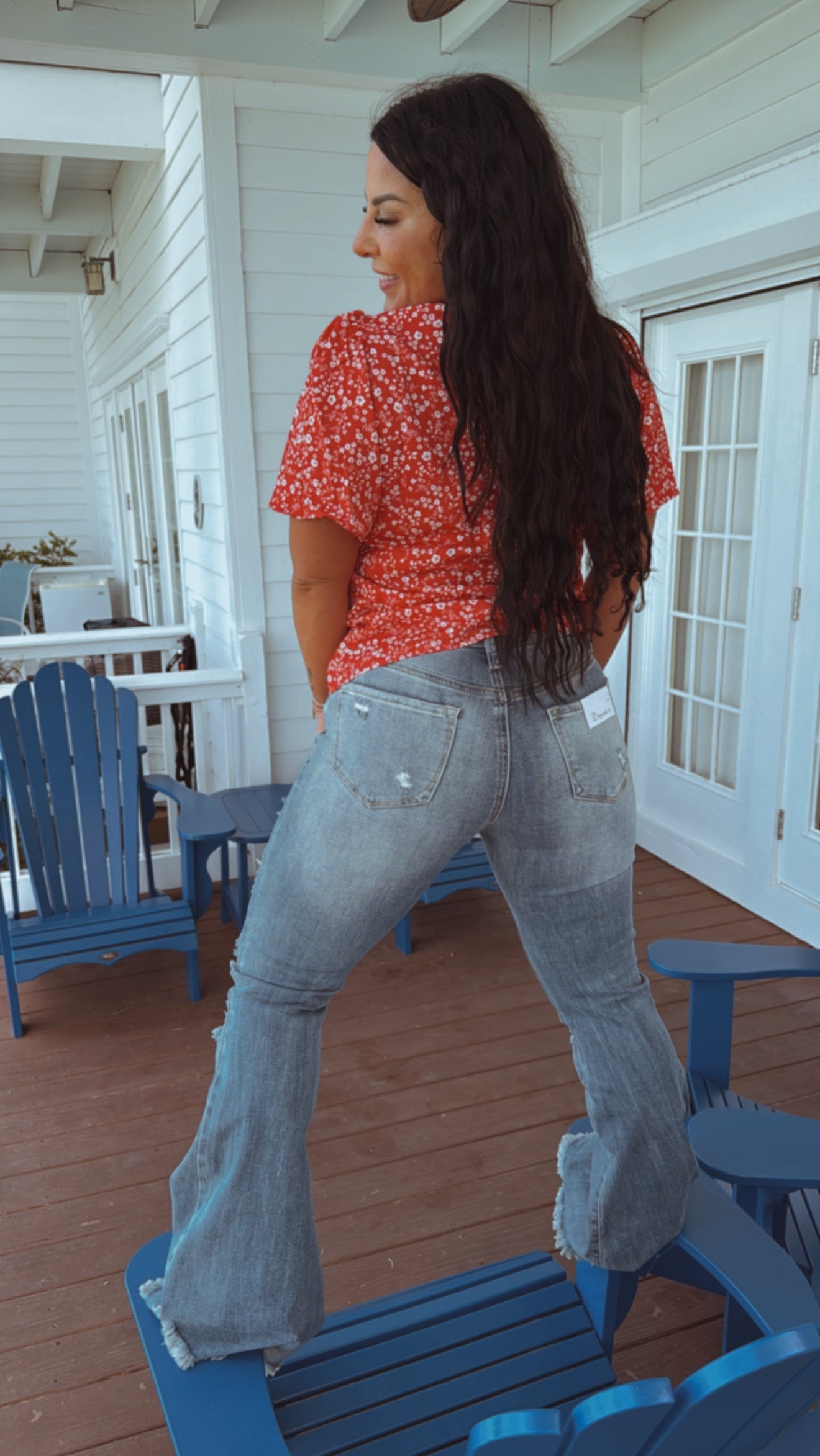 High Rise Heavy Distressed Boot Cut Special A Jeans