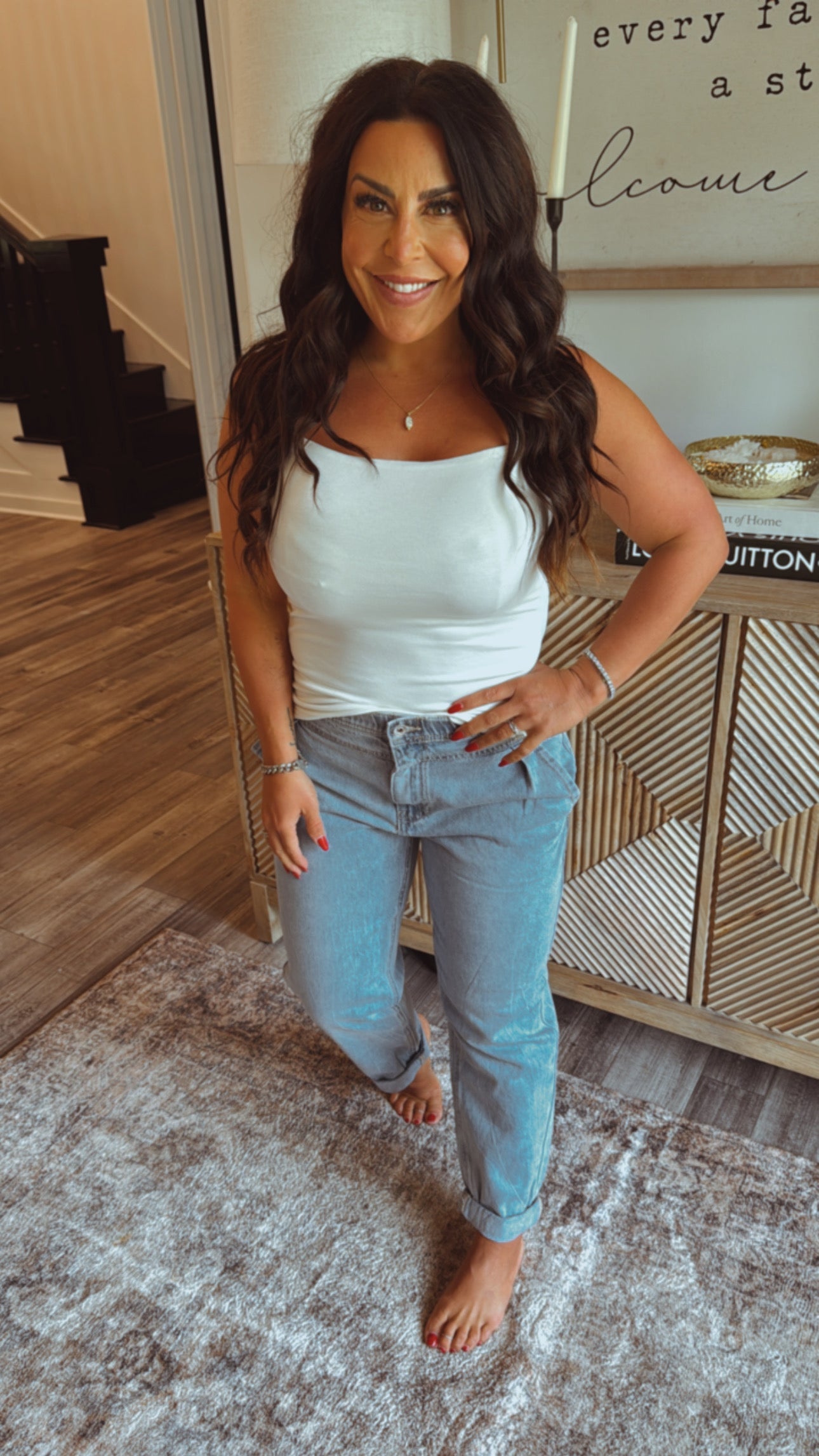 Ivory Square Neck Tank