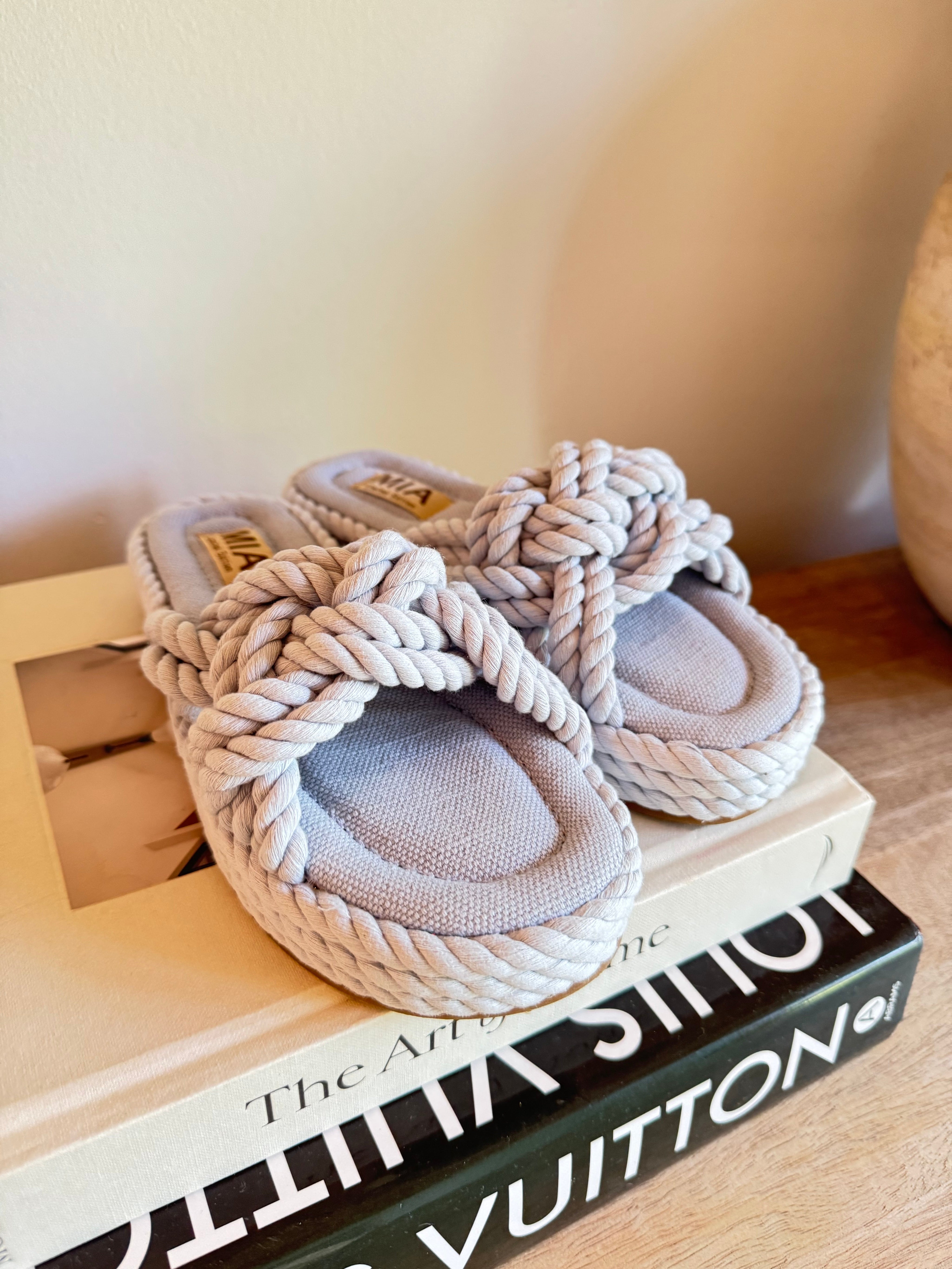 Mia Light Blue Braided Chunky Sandals