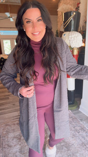 Chic Charcoal Floral Blazer