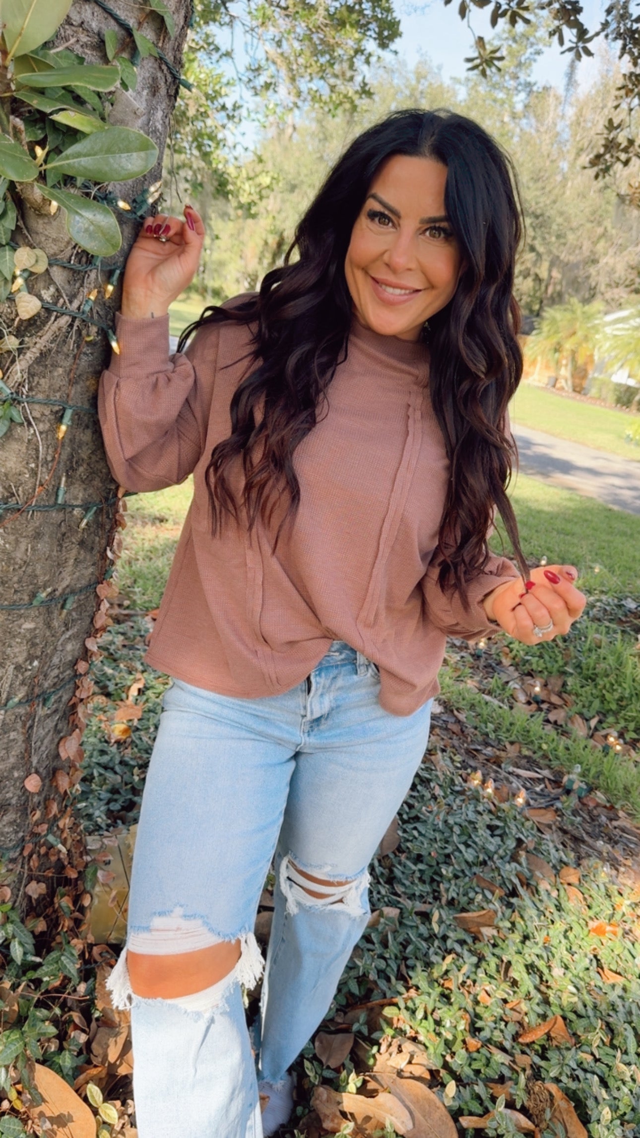 Ultra Soft Lightweight Long Sleeve Mauve Top